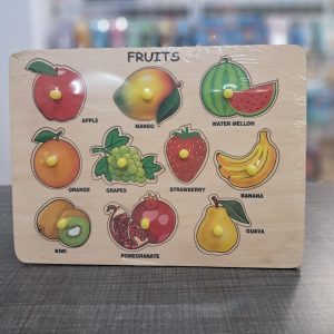 Wooden Peg Board - Fruits