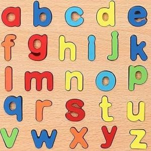 Wooden Peg Board - Alphabet Lower Case (Small Size)