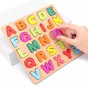 Wooden Peg Board - Alphabet Upper Case (Small Size)