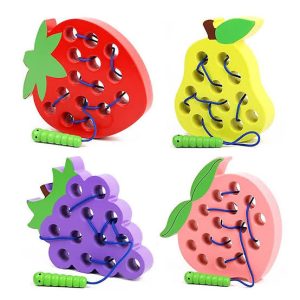 Wooden Lacing Toy - Fruit Caterpillar