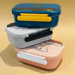 Nice Rice Plastic Lunch Box with Cutlery Compartment