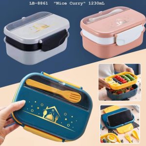 Nice Curry Plastic Double-Layer Compartment Lunch Box