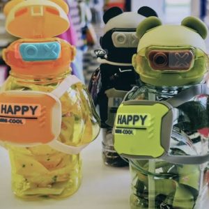 Bear Shape Happy Mini Cool Plastic Water Bottle