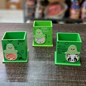 Cute Wooden Avocado Pen Holder