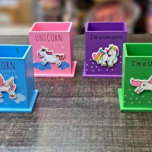 Wooden Unicorn Pen Holder