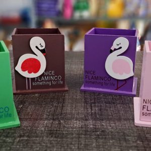 Wooden Flamingo Pen Holder