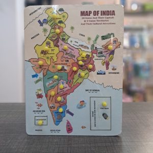 Wooden Peg Board - India Map