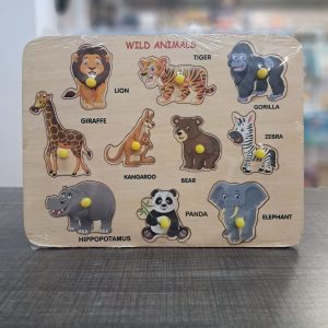 Wooden Peg Board - Wild Animals